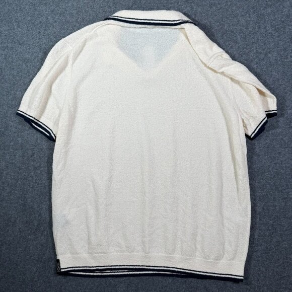 Todd Snyder Mens Tipped Boucle Montauk Polo Bisque Cream Sz‎ 2XL NWT Preppy Lux - Picture 2 of 11
